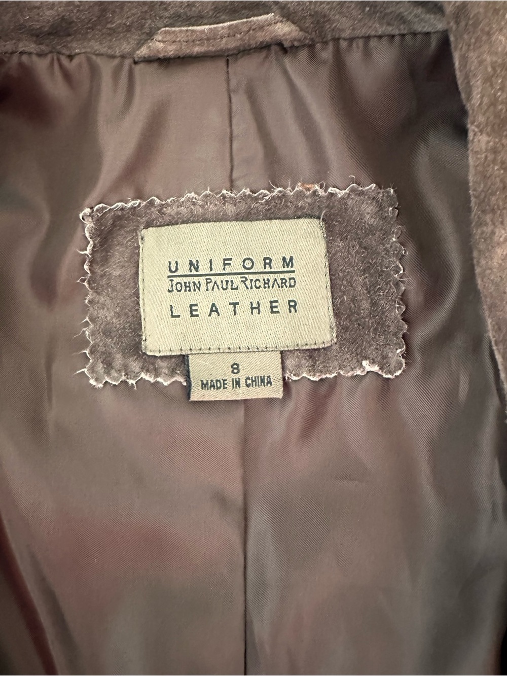 Vintage Uniform John Paul Richard Chocolate Brown Suede Leather Jacket Blazer 8 - Picture 6 of 7